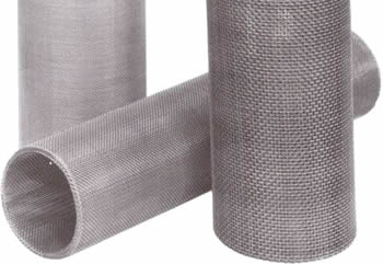 Three stainless steel sintered metal tube filters